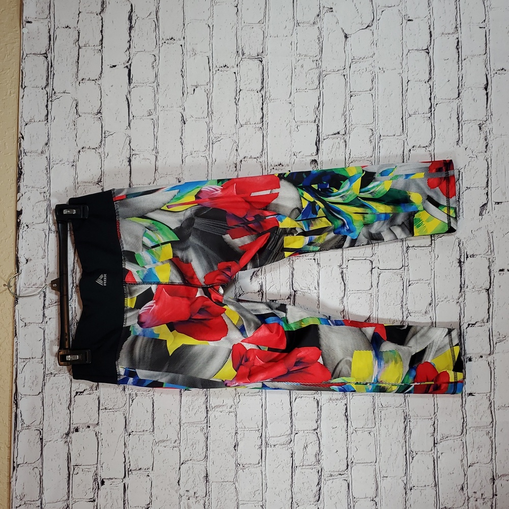 RBX Active Leggings with Bold Floral Design Size M EUC - Picture 5 of 8